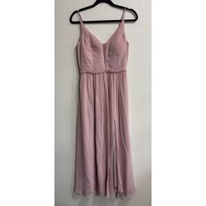 Eva Bridesmaid Dress Wedding Formal Special Occasion Dusty Rose Chiffon Size M